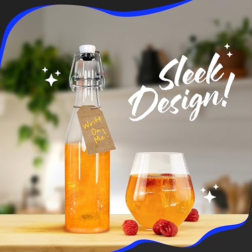 12 Oz Swing Top Glass Bottles with Airtight Lid 12 Pack Bundle (12 Pack - Round)