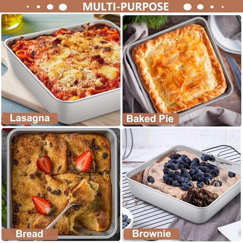 2 Pack 8 x 8 Inch Square Cake Pan (8'' x 8'')