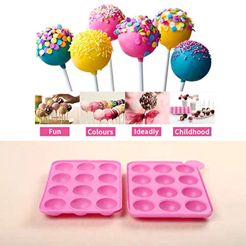12 Capacity Silicone Lollipop Mold Set (12 Cavity Cake pop)