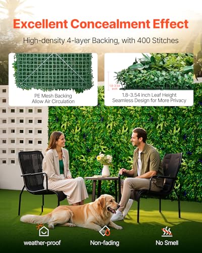 Artificial Grass Wall Panels (Mixed Leaf / 20*20IN 8P)