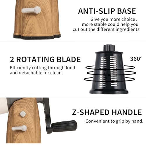 Upgrade Rotary Cheese Grater Shredder with Handle (015)