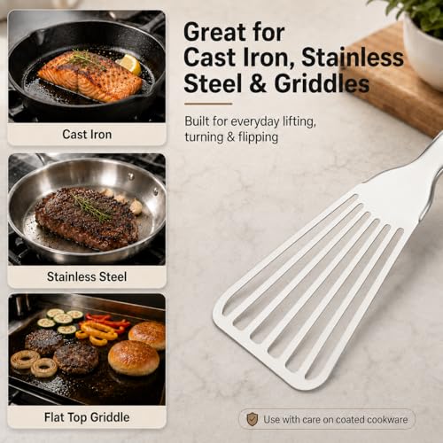 304 Stainless Steel Fish Spatula (Black-Fish Spatula)