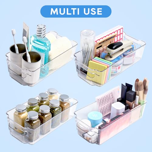 Clear Plastic Storage Bins (8 Count)