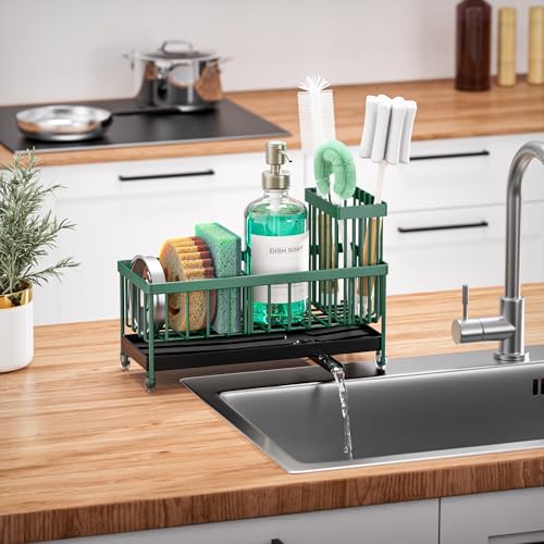 Sponge Holder for Kitchen Sink (Dark Green - 9.25″)