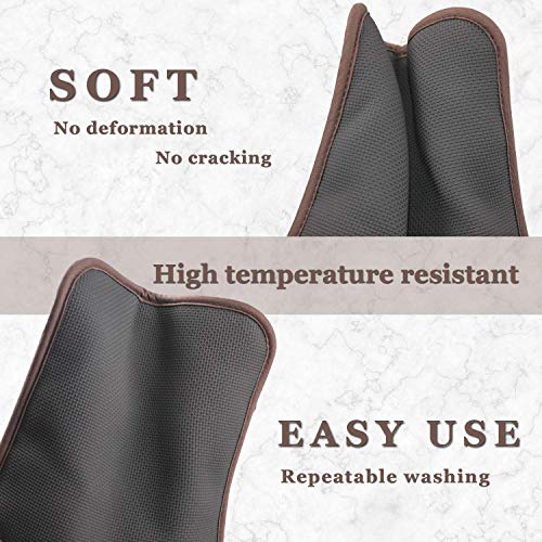 2Pcs Cotton and Neoprene Oven Pads Pot Holders with Pocket 8"x8.5" Dual (Brown)