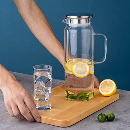 Set of 2 Glass Pitcher with Lid (1800ml)