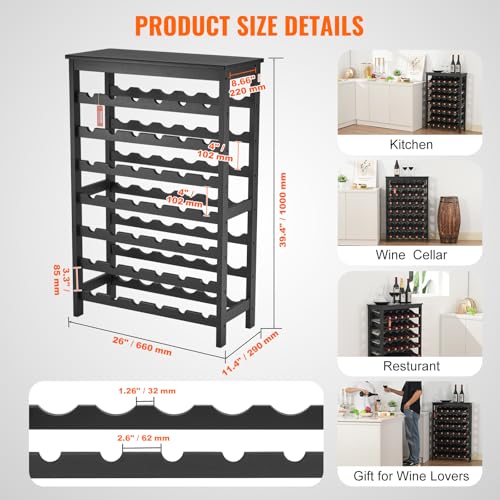 42 Bottle Modular Wine Rack (Black / 7-Tier 42 Bottles)
