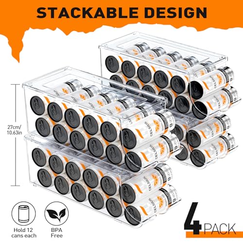 4 Pack Skinny Can Organizer for Refrigerator (2 Count)