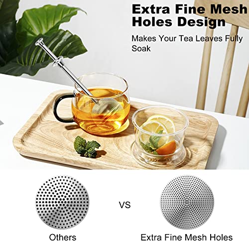 Long Handle Tea Ball Stainless Steel with Drip Trays (Long Handle Tea Ball x 4)