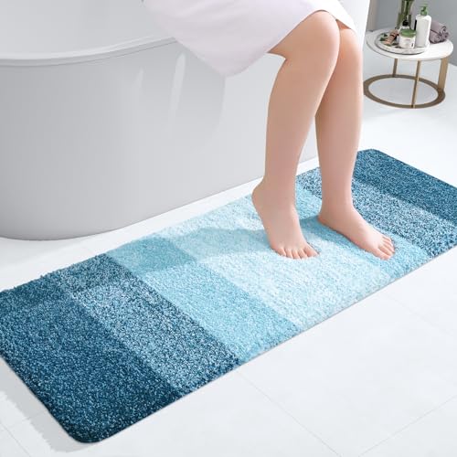 Bathroom Runner Rug 47x17 (47" X 17" / Peacock Blue)