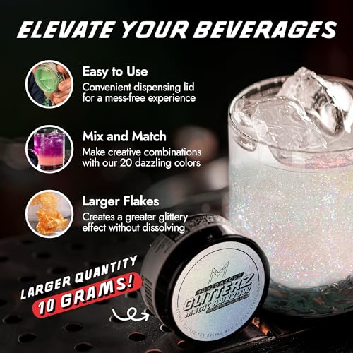 Rainbow Edible Glitter for Drinks & Cakes (10 Grams / 16. Iridescent Rainbow)
