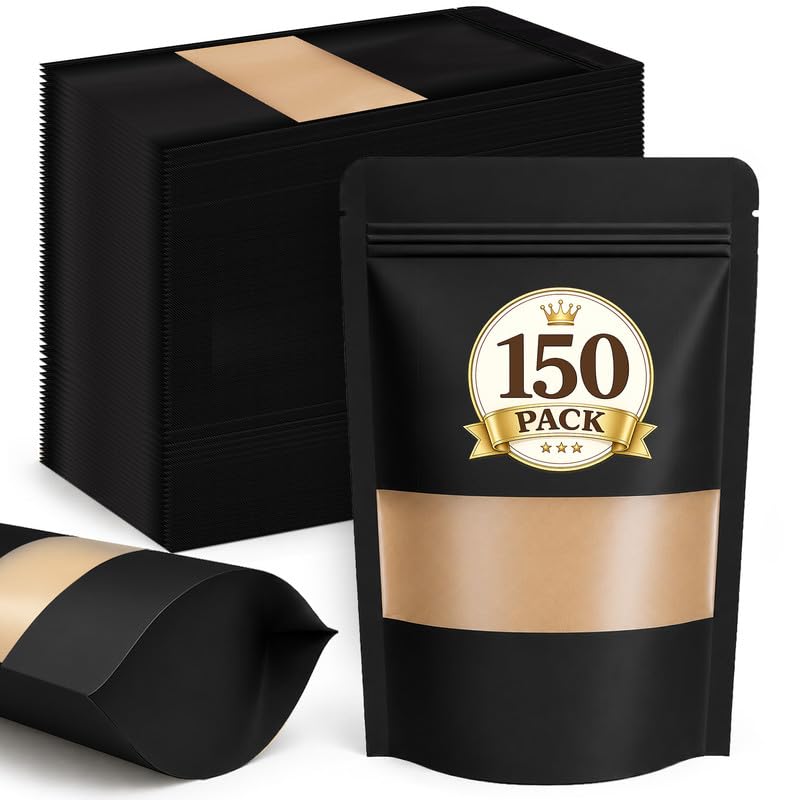 150 Pack Treat Bags (Black / 150 Pack 4.7x7.9in (12x20cm))