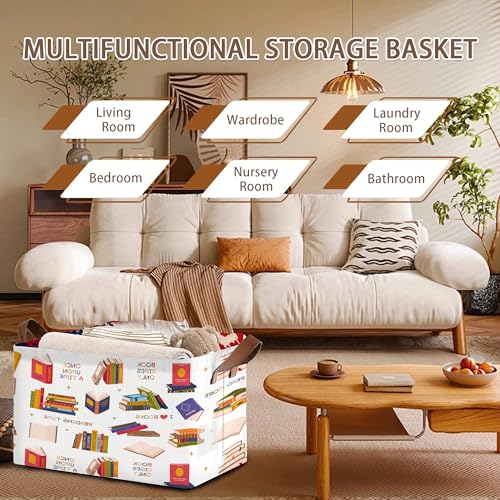 Book Lover Storage Basket Large 17x11.5x10.5 Inche (Book)
