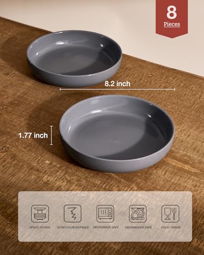 Milkyway 33 oz Pasta Bowls Set of 8 (Dark Gray / Set of 8)