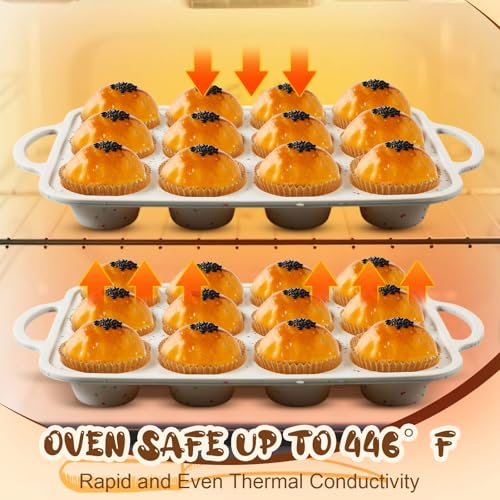 2 Silicone Muffin Pans with 200 Liners (12-cup Regular)