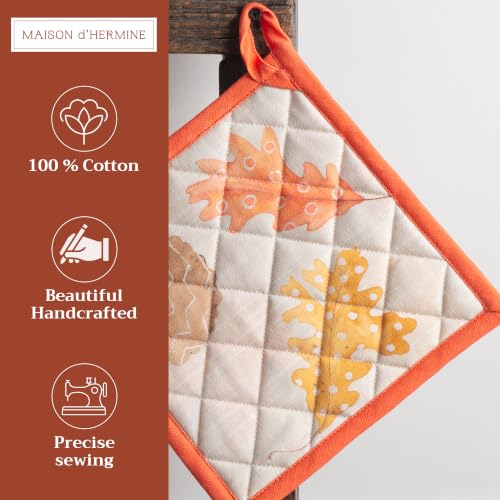 Pot Holders 100% Cotton Potholders (103 - Colours of Autumn / 8" x 8" (Pot Holder Pack of 2))