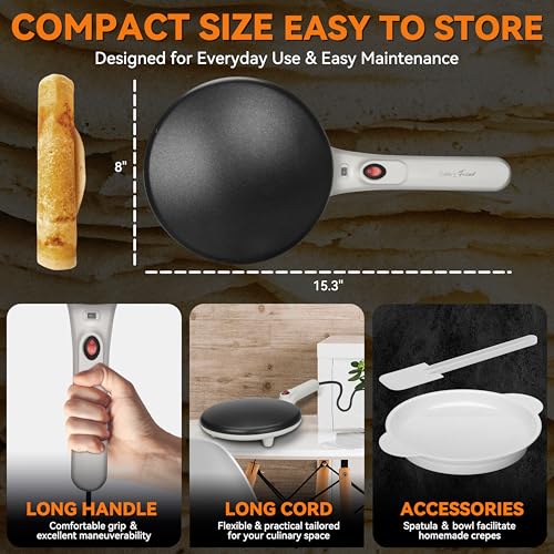 Instant Crepe Maker with Handle (Crepe Maker (White))