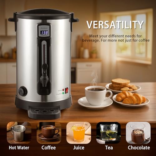 30 Cup Coffee Urn Stainless Steel Double (9L)