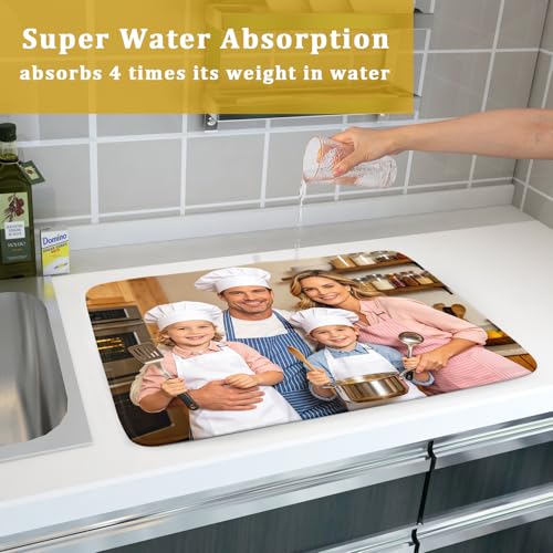Custom Personalized Dish Drying Mat for Kitchen Counter 18 X 24 In (Custom Colorful / 24" x 18")