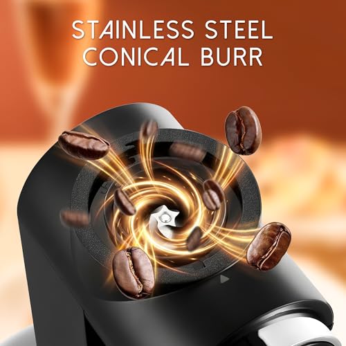 Conical Burr Coffee Grinder Electric (Black)