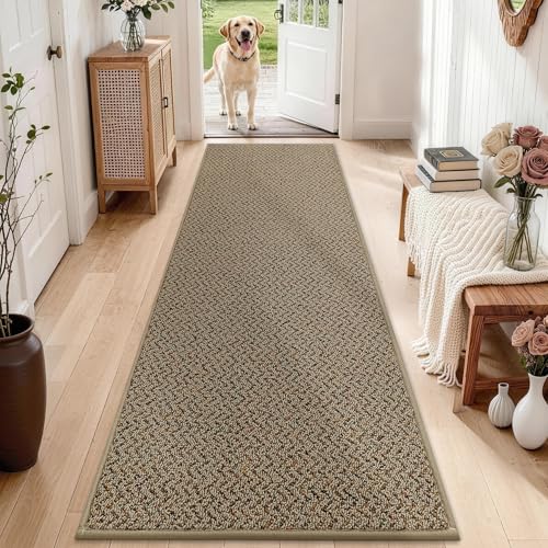 Hallway Runner Rugs Non (Taupe / 2'7" x 10')