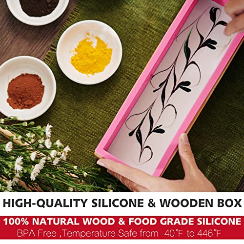 2 pcs Rectangular Soap Molds Kit with Cutters (Pink+Yellow - Rectangle)