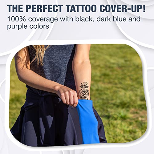 Cooling Arm Sleeves for Men & Women (2 Pairs: 1 Pair White + 1 Pair Dark Blue / One Size)