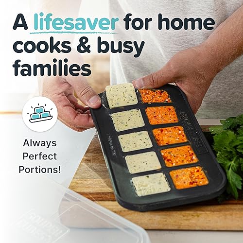 2 Tbsp Silicone Freezer Molds with Lids (2-Pack / Charcoal)
