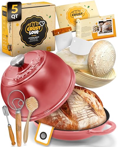 5 QT Bread Oven for Sourdough Baking with Lid & Baking Tool Set (Pink / 5QT Dome)