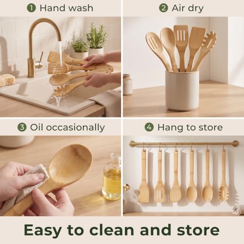 Wooden Spoons for Cooking (6 Pieces)