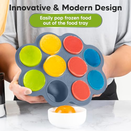 Silicone Food Freezer Trays with Lid (Slate)