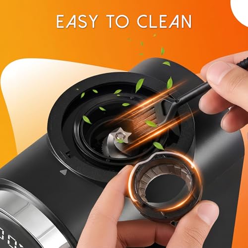 Conical Burr Coffee Grinder Electric (Black)
