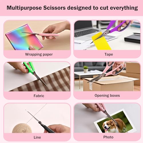 24 Pack 8“ All Purpose Titanium Scissors Heavy Duty for Everyday Use (Titanium / 24 Pack)