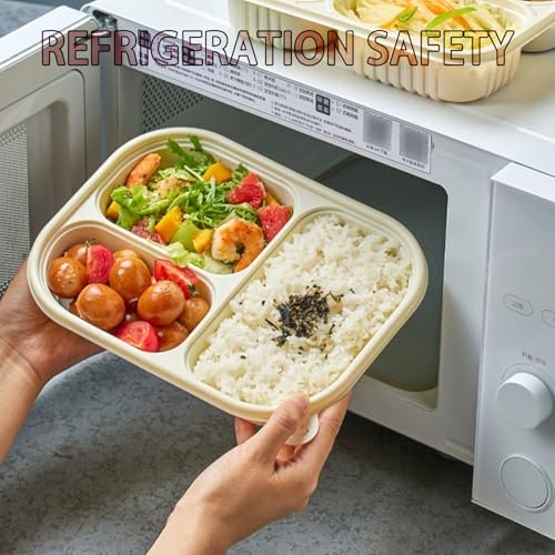 30 Pack of 3 Compartment Disposable Biodegradable containers (30 Pack 36 oz 3-Compartment Containers)