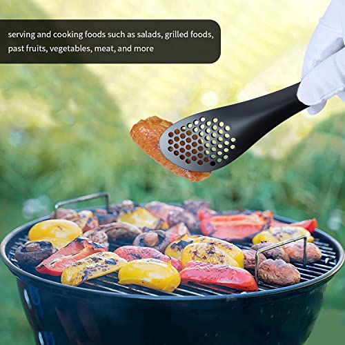 Stainless Steel Buffet Tongs (Black - 9" Serving Tongs)