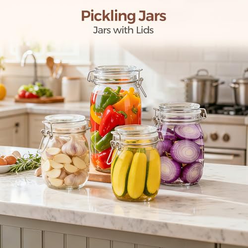 Large Glass Jars with Airtight Lids 71 oz 3 Pack Pantry Organization (71 fl oz x 3)