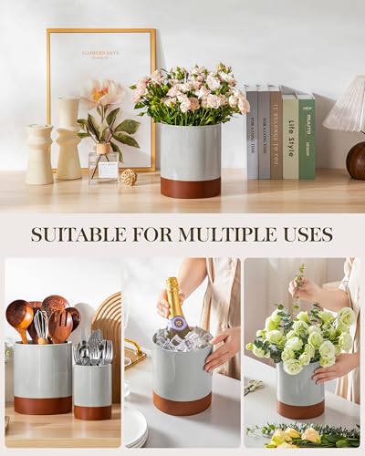 Utensil Holder (Khaki Gray / 7.3"+5.5" (Set of 2))