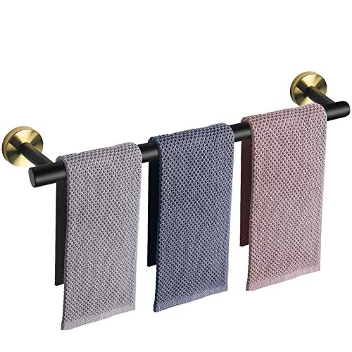 Bath Towel Bar (Black and Gold / 33 Inch)