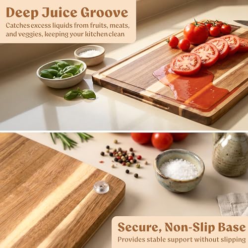 Extra Large Acacia Wood Cutting Board 17x13 (Single Board)
