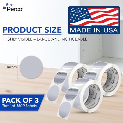 Metallic Silver Perforated Round Circle Dot Sticker 2 (Metallic Silver / 2 Inch)