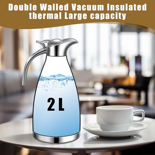 2 Pcs 68oz Thermal Coffee Carafe (Black/White)