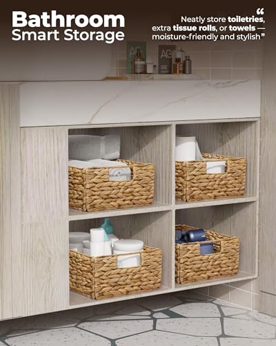 Water Hyacinth Storage Baskets (Natural / Rectangular Basket_Pack 6)