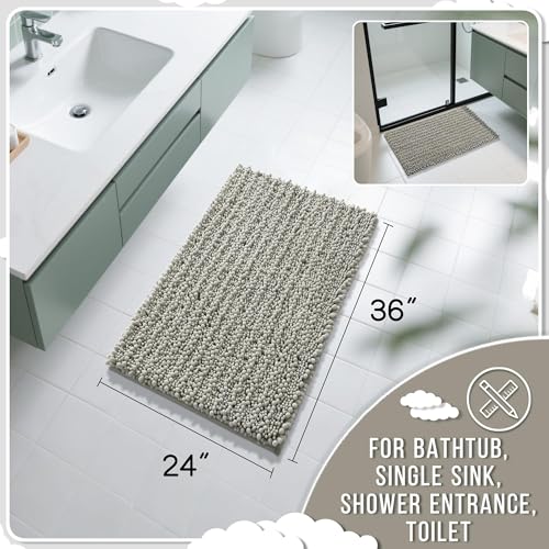 Large Bathroom Rugs Non Slip Washable 36x24 Inch