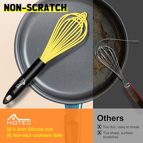 4 Pieces Silicone Whisks Set (Red,Yellow,Blue,Purple)