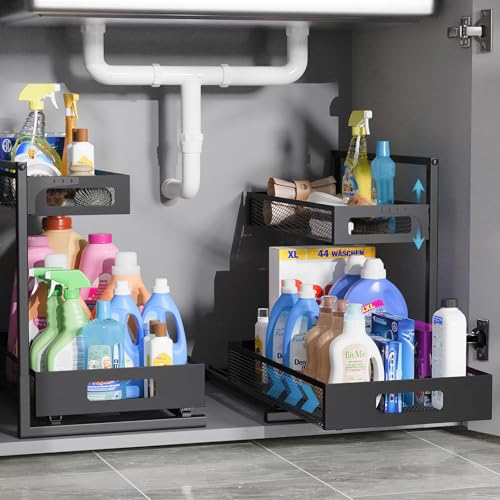 Under Sink Organizer (Black / L-2PC)