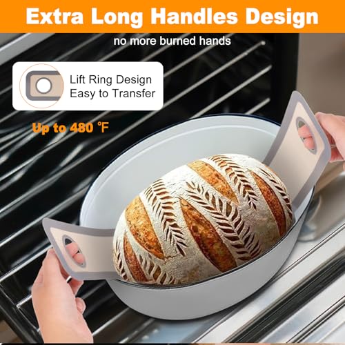Silicone Bread Sling for Dutch Oven 2 Pcs (2 PCS Oval+Round)