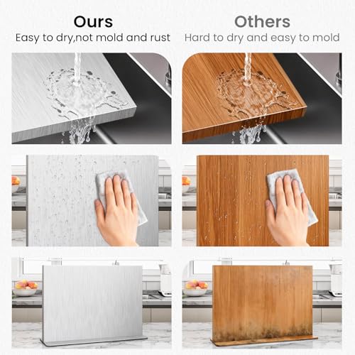 Stainless Steel Magnetic Knife Holder (11.6x8.2 inch Silver)