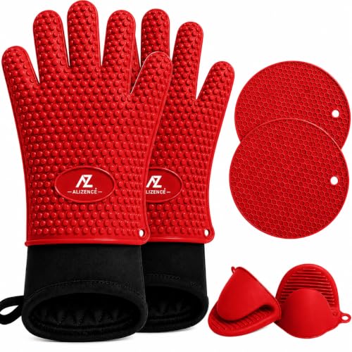 Silicone Oven Gloves (Red)