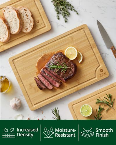 Wooden Cutting Boards for Kitchen Meal Prep & Serving (4-Piece / Natural)