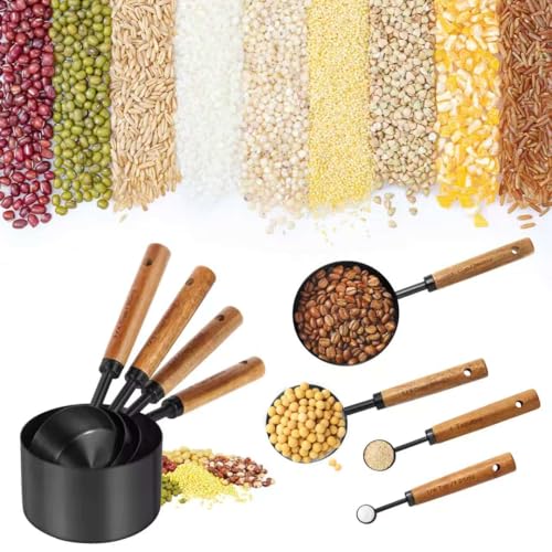 Black Measuring Cups and Spoons Set (Black)